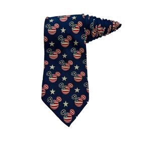 Walt Disney World Mickey Mouse American Flag Stars Patriotic Vintage Necktie